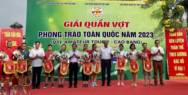 150 vận động viên tham gia Giải quần vợt phong trào toàn quốc năm 2023 tại Cao Bằng