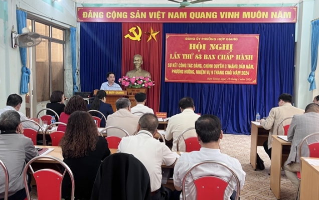 Đảng ủy phường Hợp Giang sợ kết công tác Đảng quý I, triển khai nhiệm vụ trọng tâm công tác quý II/2024