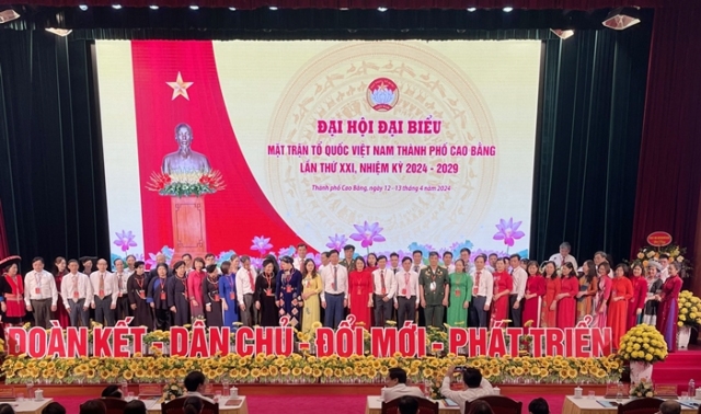 Đại hội đại biểu Mặt trận Tổ quốc Việt Nam thành phố Cao Bằng lần thứ XXI, nhiệm kỳ 2024 - 2029 thành công tốt đẹp.